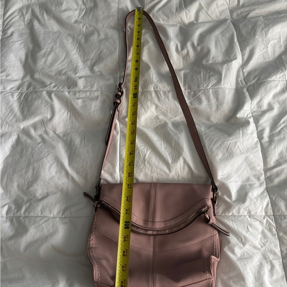 Blush Pink Faux Leather Crossbody Purse – Medium Size, Adjustable Strap - Picture 2 of 15